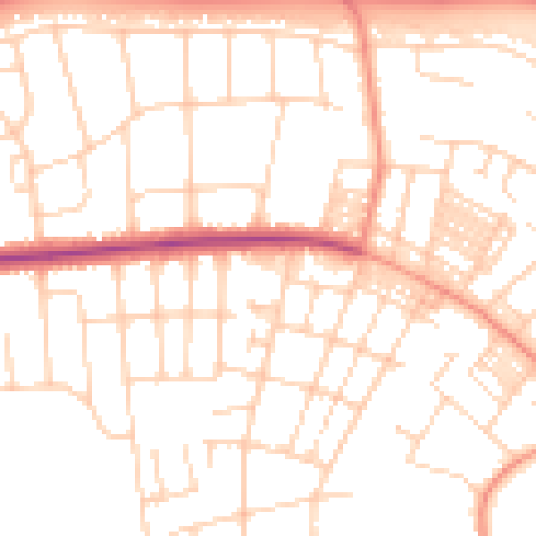 Daytime road noise heatmap for LS8 1AN