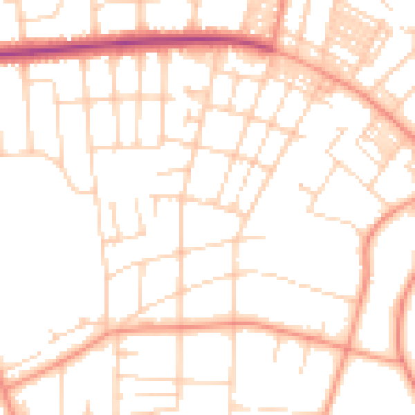 Daytime road noise heatmap for LS8 1AX