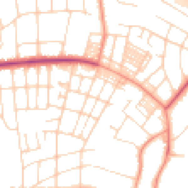 Daytime road noise heatmap for LS8 1BX