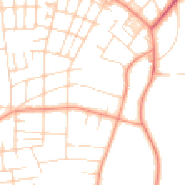 Daytime road noise heatmap for LS8 1DN