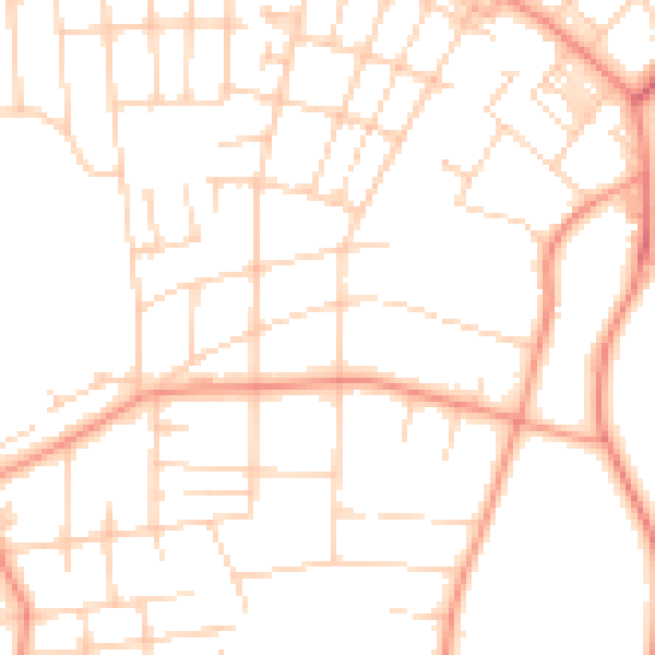 Daytime road noise heatmap for LS8 1EH