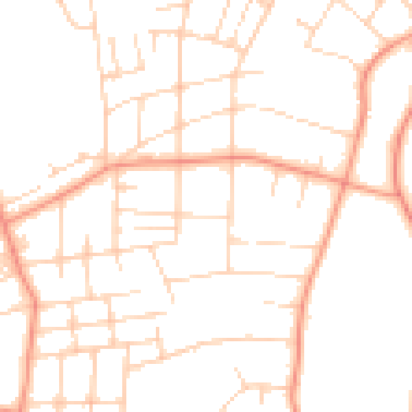 Daytime road noise heatmap for LS8 1JL