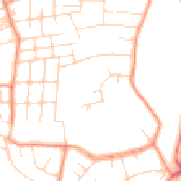 Daytime road noise heatmap for LS8 1JP