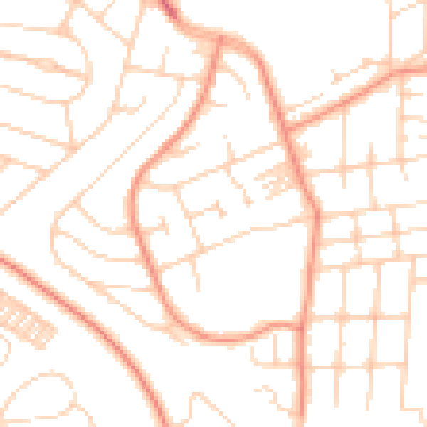 Daytime road noise heatmap for LS8 1LS