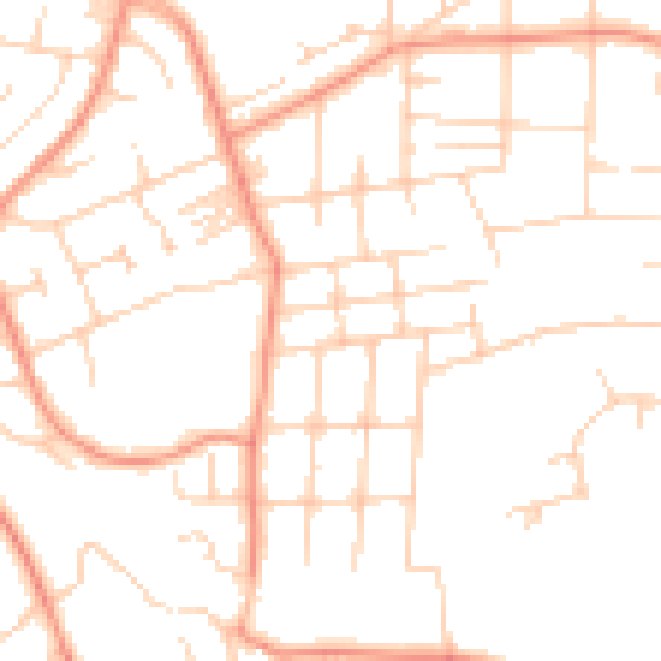 Daytime road noise heatmap for LS8 1NU
