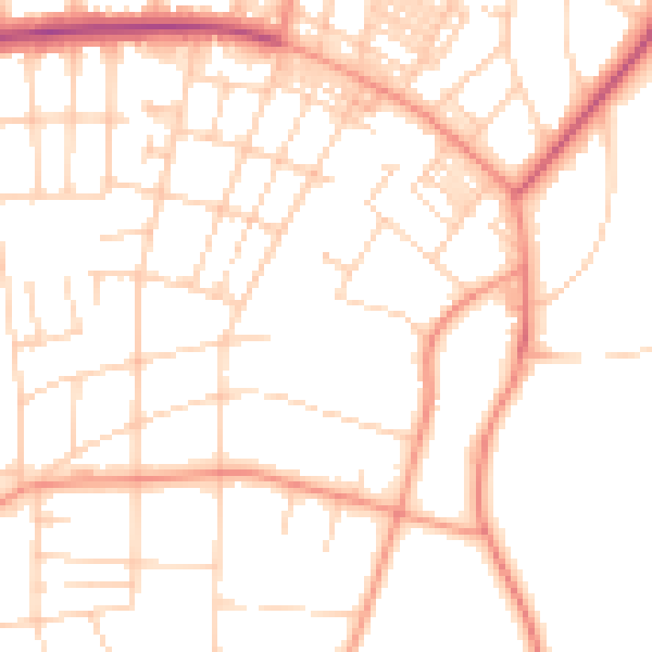 Daytime road noise heatmap for LS8 1SH