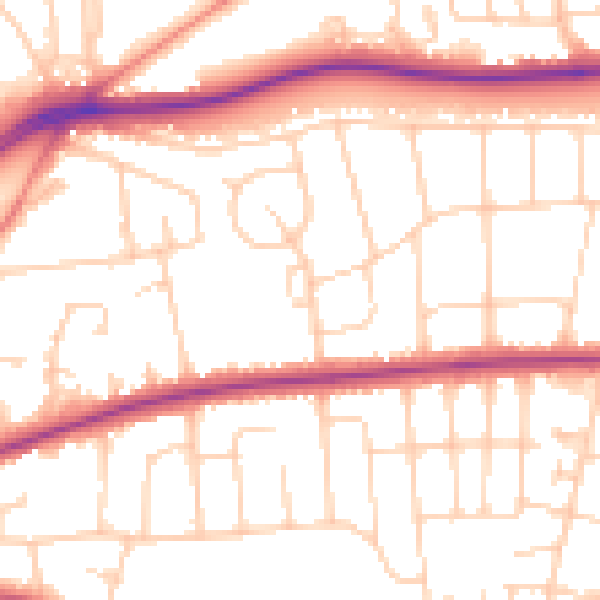 Daytime road noise heatmap for LS8 2AT