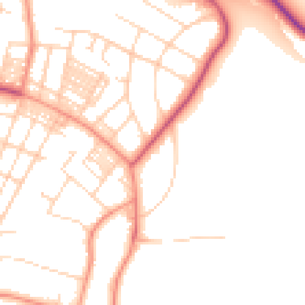 Daytime road noise heatmap for LS8 2EU