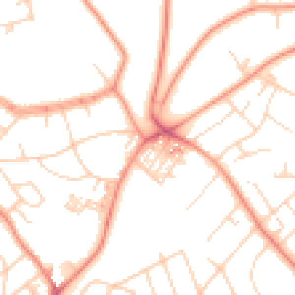 Daytime road noise heatmap for LS8 2HU