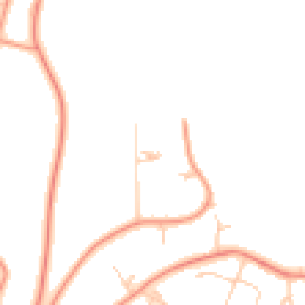 Daytime road noise heatmap for LS8 2JP