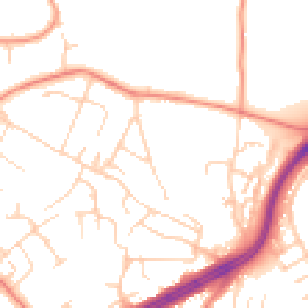 Daytime road noise heatmap for LS8 2LA