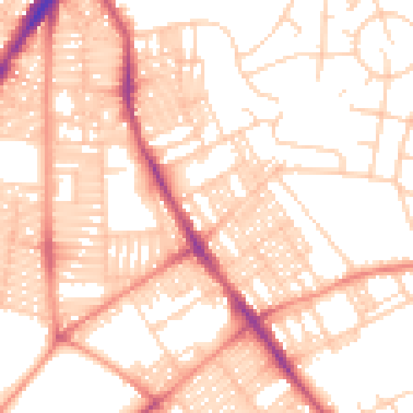 Daytime road noise heatmap for LS8 3RH