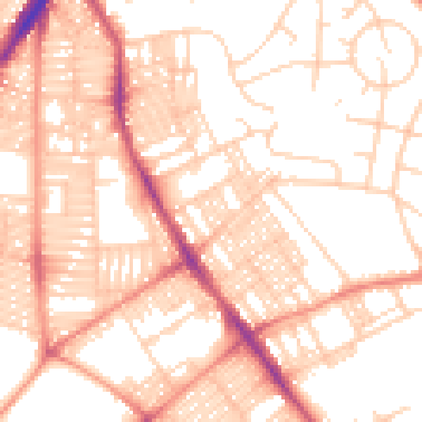 Daytime road noise heatmap for LS8 3RJ