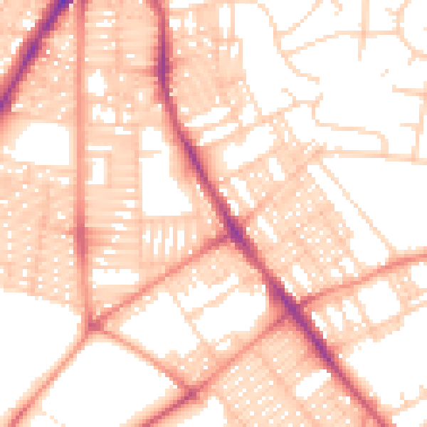 Daytime road noise heatmap for LS8 5DG