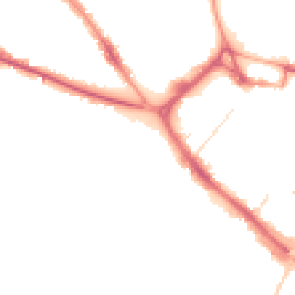 Night-time road noise heatmap for LU1 1AR