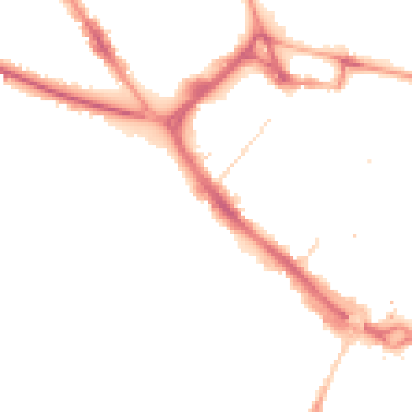 Night-time road noise heatmap for LU1 1BB