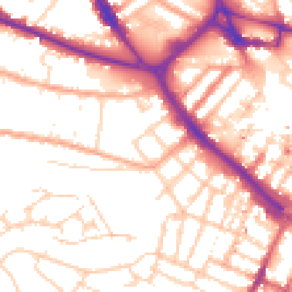 Daytime road noise heatmap for LU1 1BL