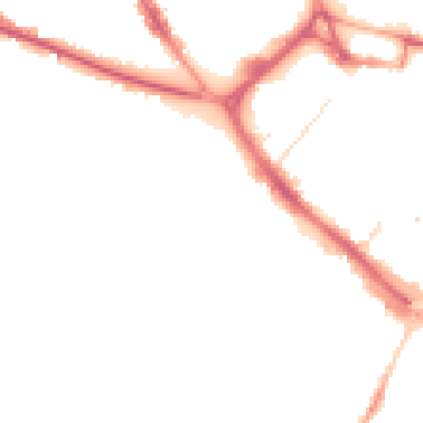 Night-time road noise heatmap for LU1 1BL