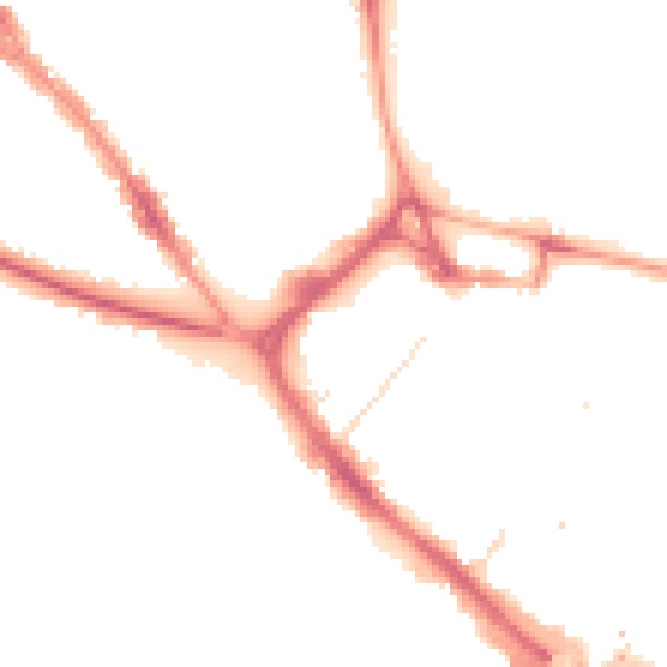 Night-time road noise heatmap for LU1 1BQ
