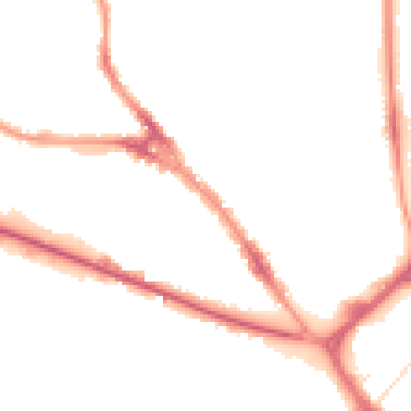 Night-time road noise heatmap for LU1 1BT