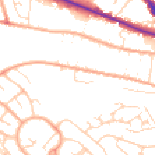 Daytime road noise heatmap for LU1 1BY