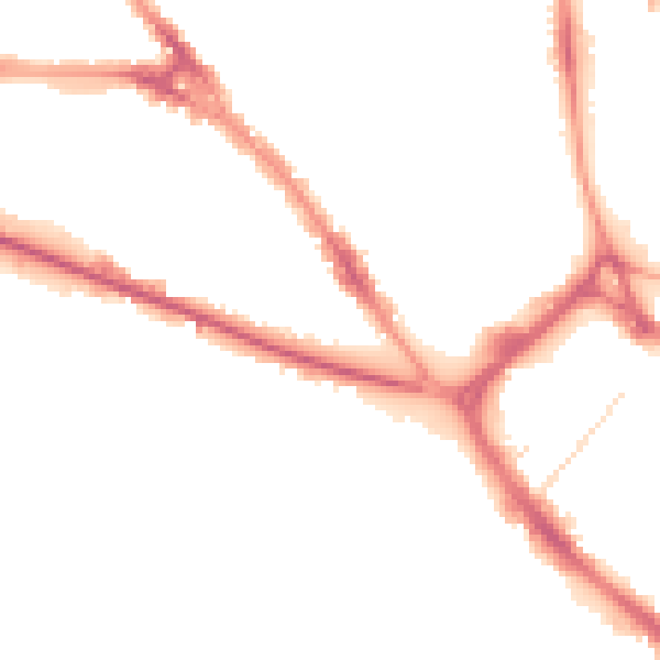 Night-time road noise heatmap for LU1 1DF