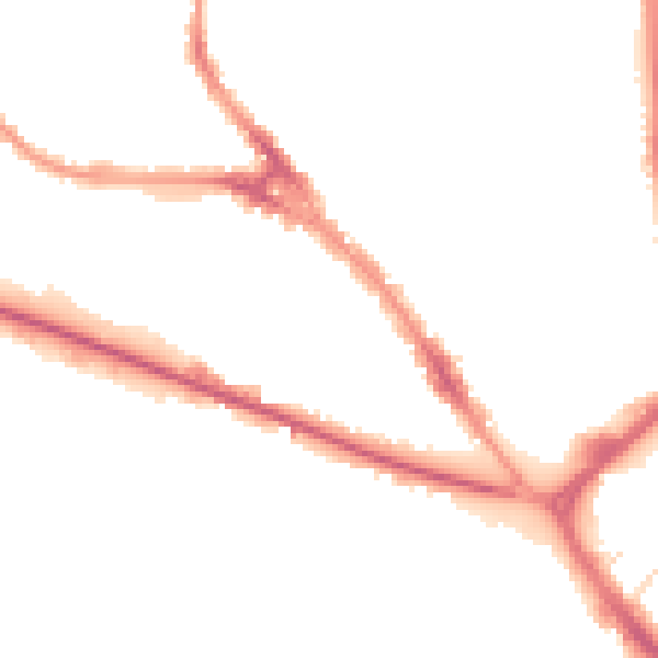 Night-time road noise heatmap for LU1 1DQ