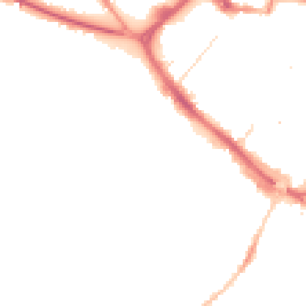 Night-time road noise heatmap for LU1 1DU