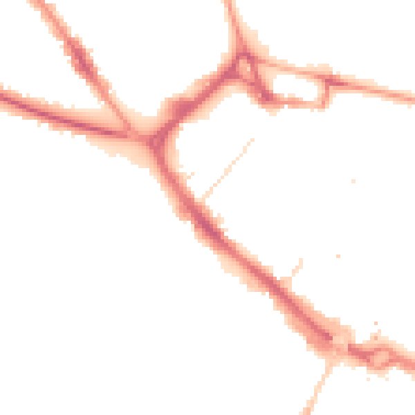 Night-time road noise heatmap for LU1 1DX