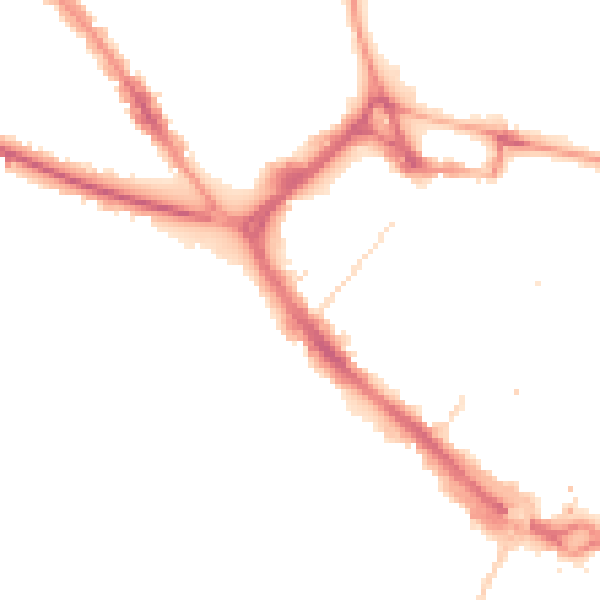 Night-time road noise heatmap for LU1 1DY