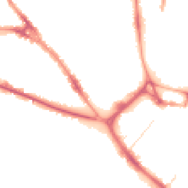 Night-time road noise heatmap for LU1 1EF