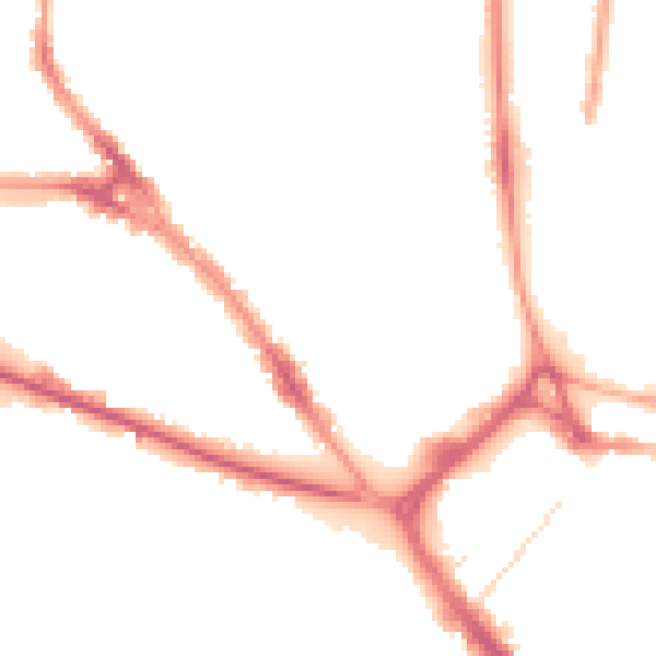 Night-time road noise heatmap for LU1 1EN