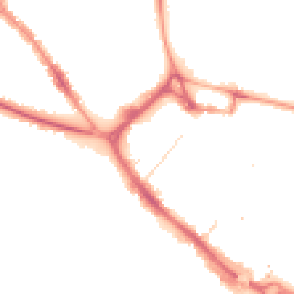 Night-time road noise heatmap for LU1 1FA