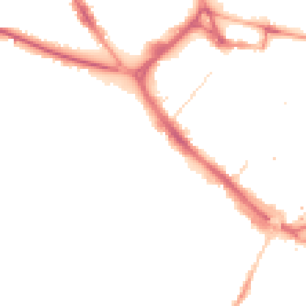 Night-time road noise heatmap for LU1 1FG