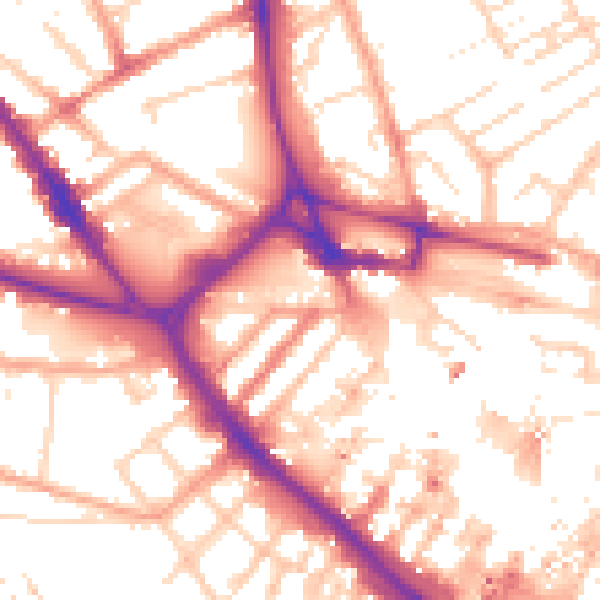 Daytime road noise heatmap for LU1 1FH