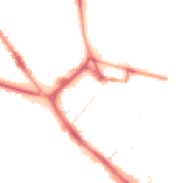 Night-time road noise heatmap for LU1 1FH