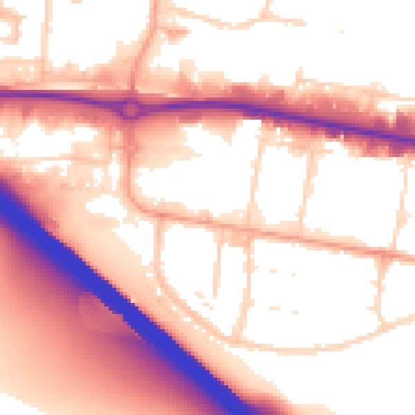 Daytime road noise heatmap for LU1 1FL