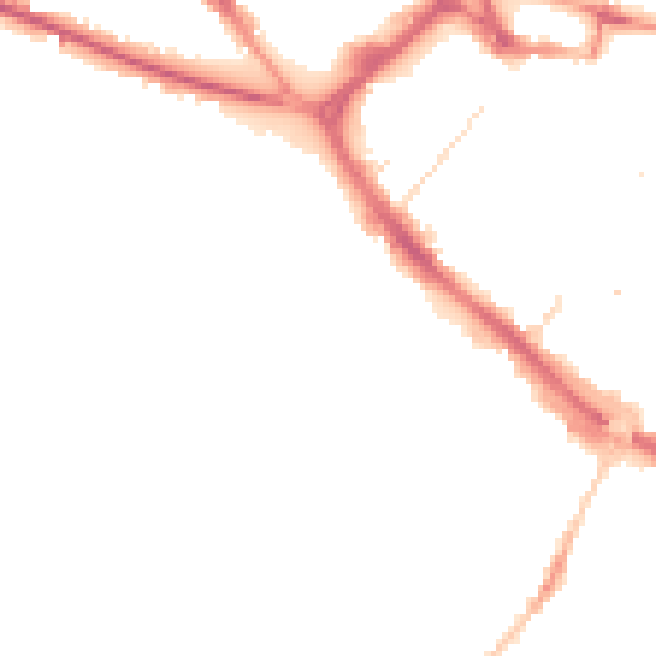 Night-time road noise heatmap for LU1 1FN