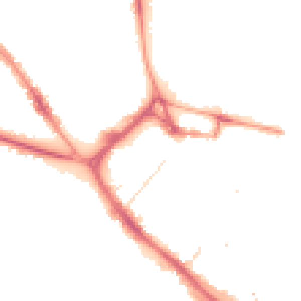 Night-time road noise heatmap for LU1 1FS