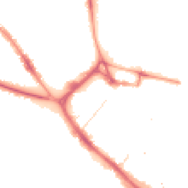 Night-time road noise heatmap for LU1 1FT