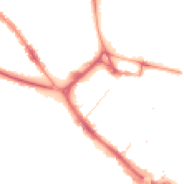 Night-time road noise heatmap for LU1 1FX