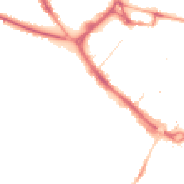 Night-time road noise heatmap for LU1 1GZ
