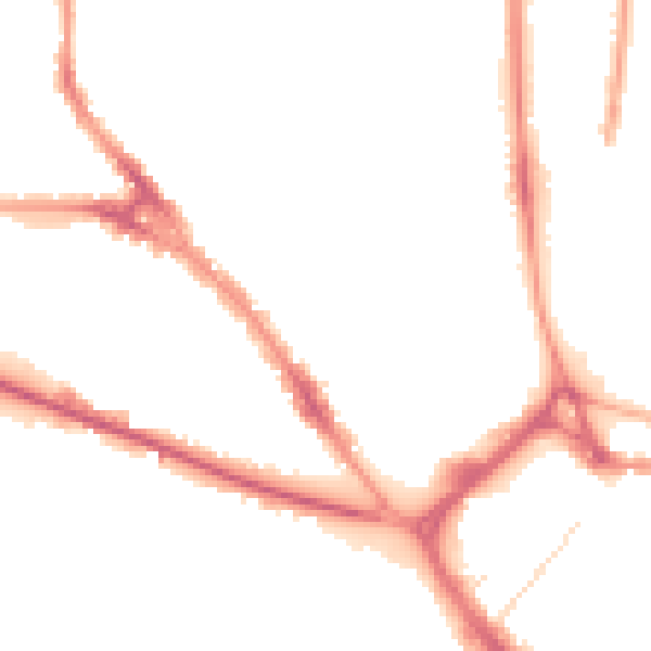 Night-time road noise heatmap for LU1 1HB
