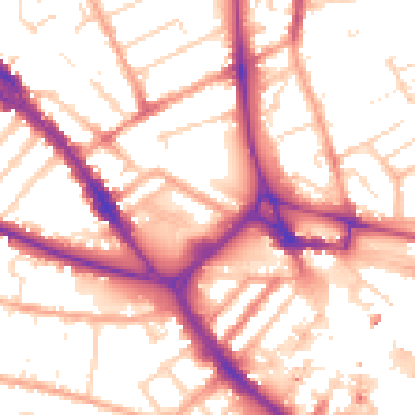 Daytime road noise heatmap for LU1 1HX