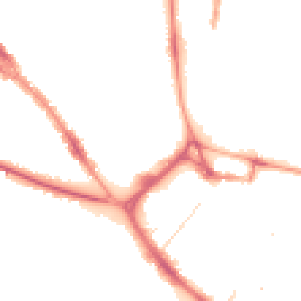 Night-time road noise heatmap for LU1 1HX