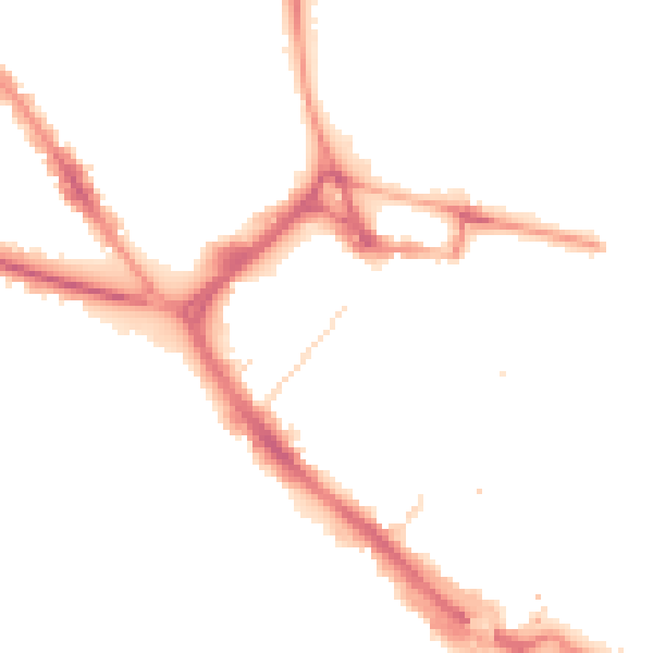 Night-time road noise heatmap for LU1 1RN