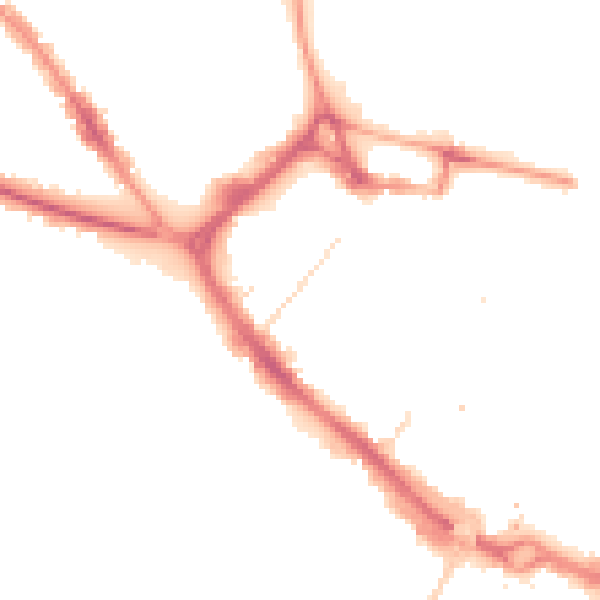 Night-time road noise heatmap for LU1 1RP