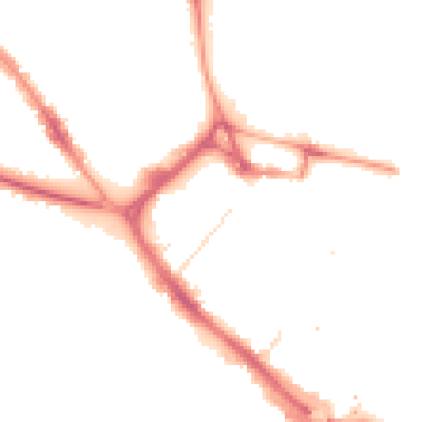 Night-time road noise heatmap for LU1 1RT