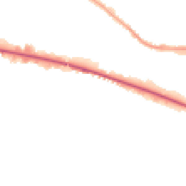 Night-time road noise heatmap for LU1 1TP