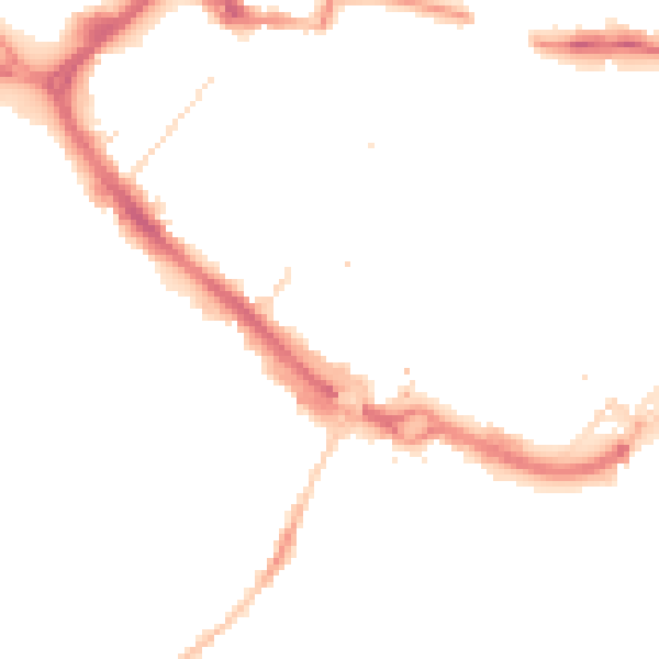 Night-time road noise heatmap for LU1 2BJ